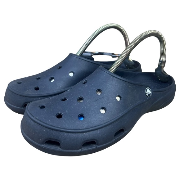 Crocs Classic Black Slip On Rubber Clog Shoes Women’s Size 10 - Picture 1 of 6